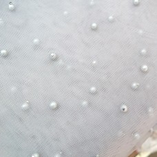 Ткань Сетка с жемчугом (серый светлый)